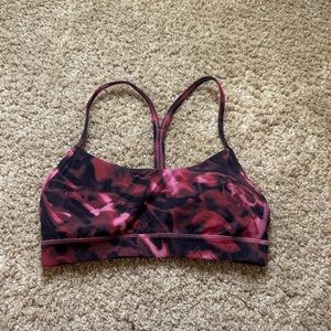 Lululemon Athletica Pink and Black Patterned Sports Bra